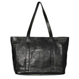 Black Leather Tote Bag With Spacious Interior And Sleek Design, Perfect For Everyday Use