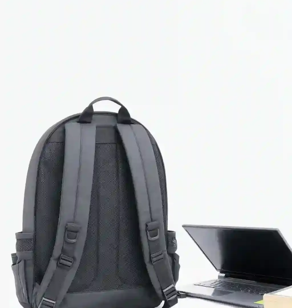 Black Leather Laptop Backpack