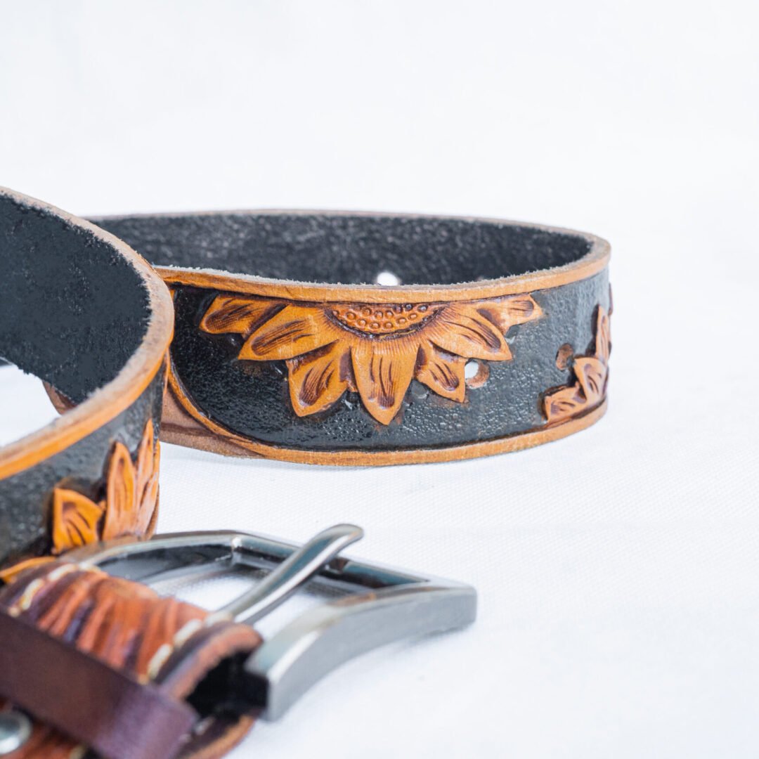 Sunflower Design Custom Western Leather Belts