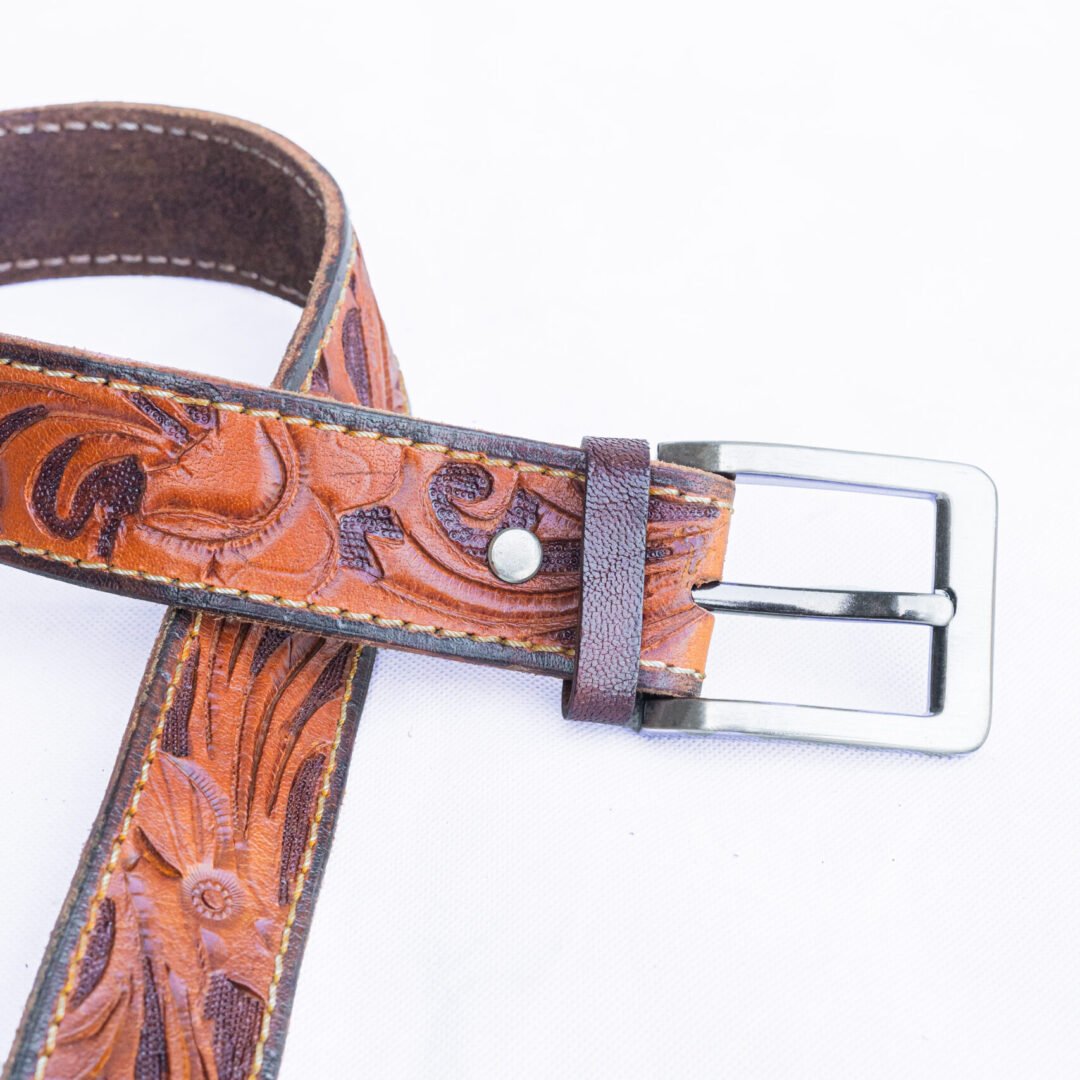 Custom Leather Belts / Leaf Pattern