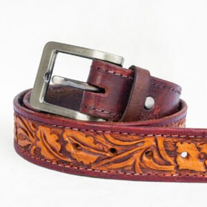 Western / Classic Floral Western Tooled Leather Belt