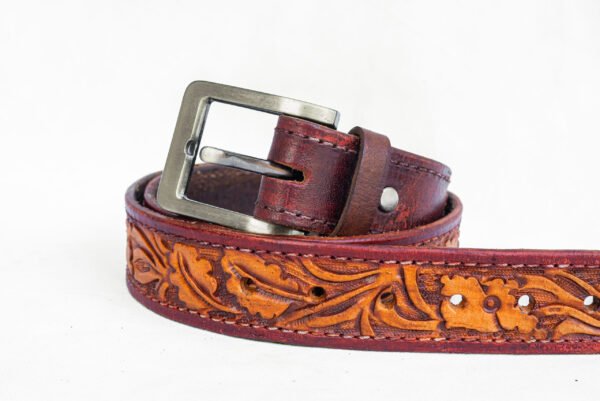 Western / Classic Floral Western Tooled Leather Belt