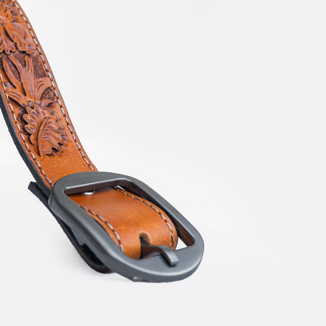 Handmade Leather Belts / Floral Pattern Handmade Leather