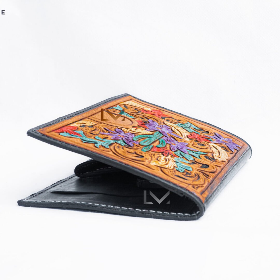 Western Tooled Leather Diary Cover With Intricate Handcrafted Design