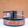 Hand Tooled Leather Belt With Intricate Design