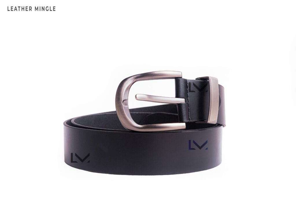 Standard Black Leather Belt With Classic Buckle