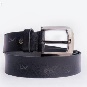 Textured Black Leather Belts