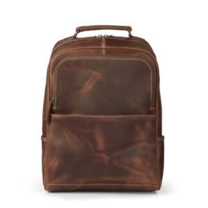 leather backpack brown color