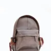 Modern Grey-Brown Leather Laptop Backpack