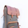 Brown Vintage Leather Backpack With Spacious Compartments And Classic Design