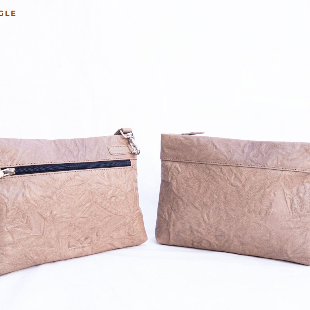 Quicksand Leather Pouch Bag With A Minimalist Design, Perfect For Everyday Use