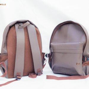 Brown Leather Laptop Backpack With Padded Compartments For Protection