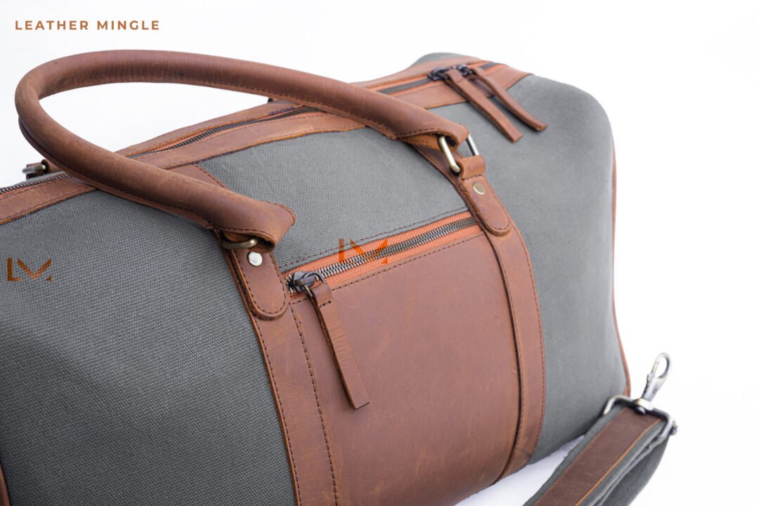 Premium Leather Travel Duffle Bag With Spacious Interior And Elegant Design