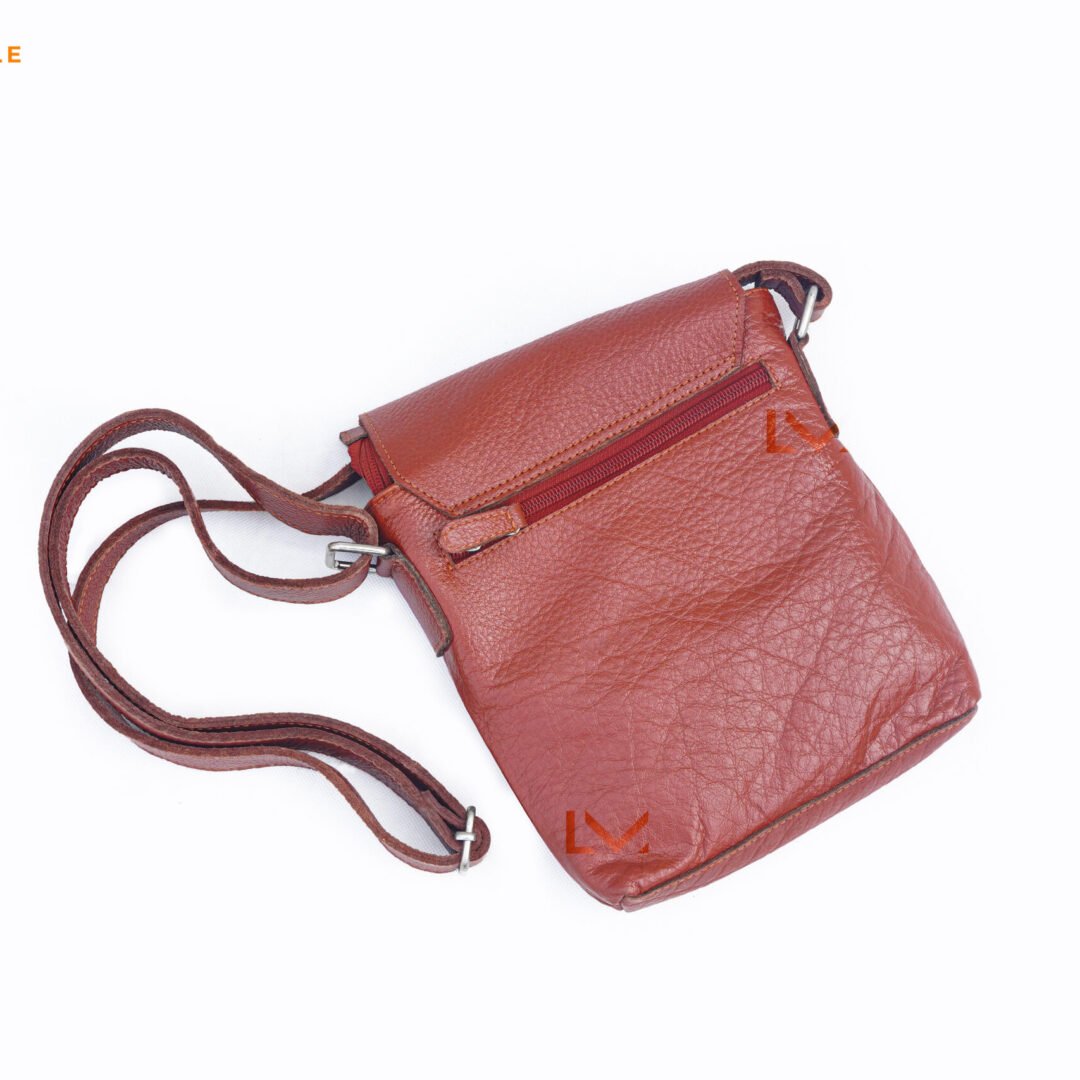 Brown Unisex Crossbody Bag Made Of Durable Material With Adjustable Strap