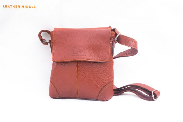 Brown Unisex Crossbody Bag Made Of Durable Material With Adjustable Strap