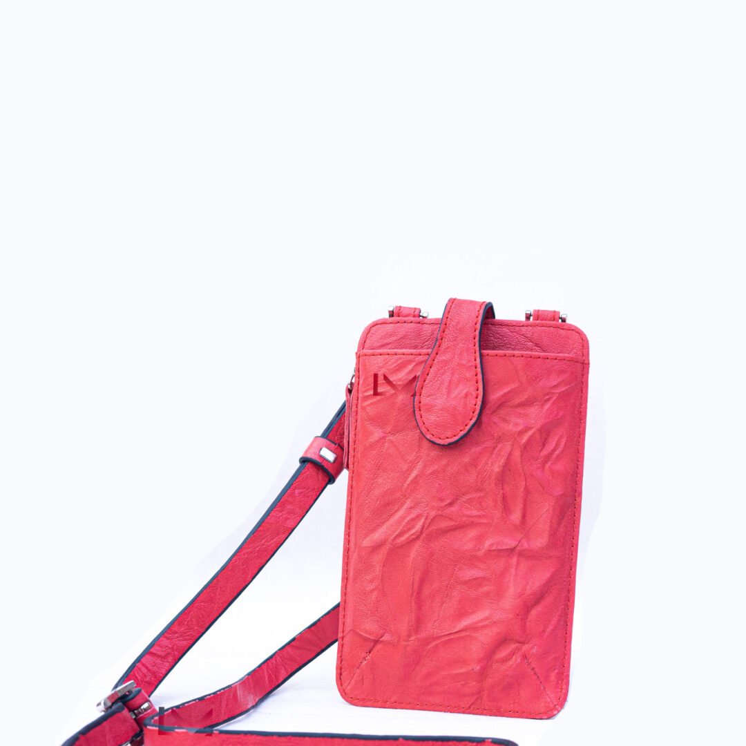 Coral Red Mini Crossbody Purse For Women With Adjustable Strap And Modern Design