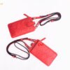 Coral Red Mini Crossbody Purse For Women With Adjustable Strap And Modern Design