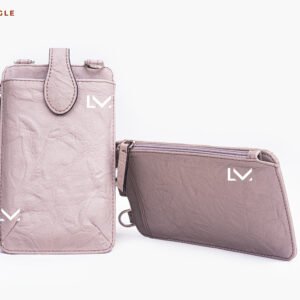 Pinkish Grey Mini Crossbody Purse For Women With Adjustable Strap