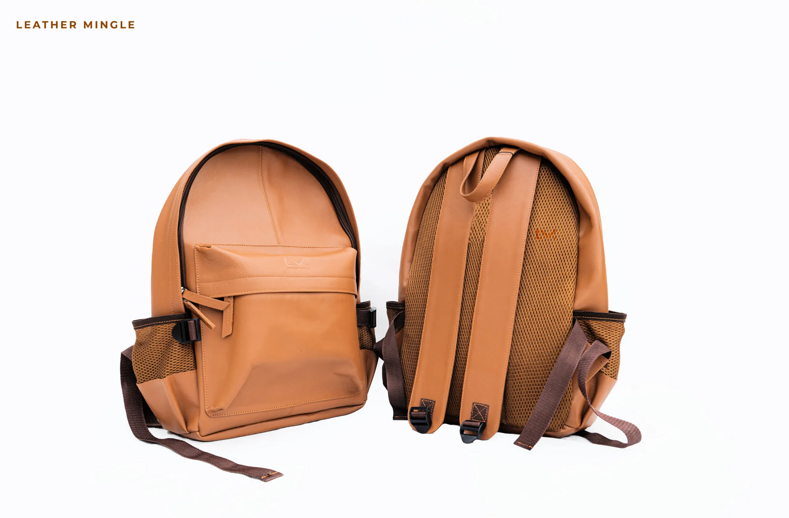 Tan Leather Laptop Backpack (3) Tan Leather Laptop Backpack