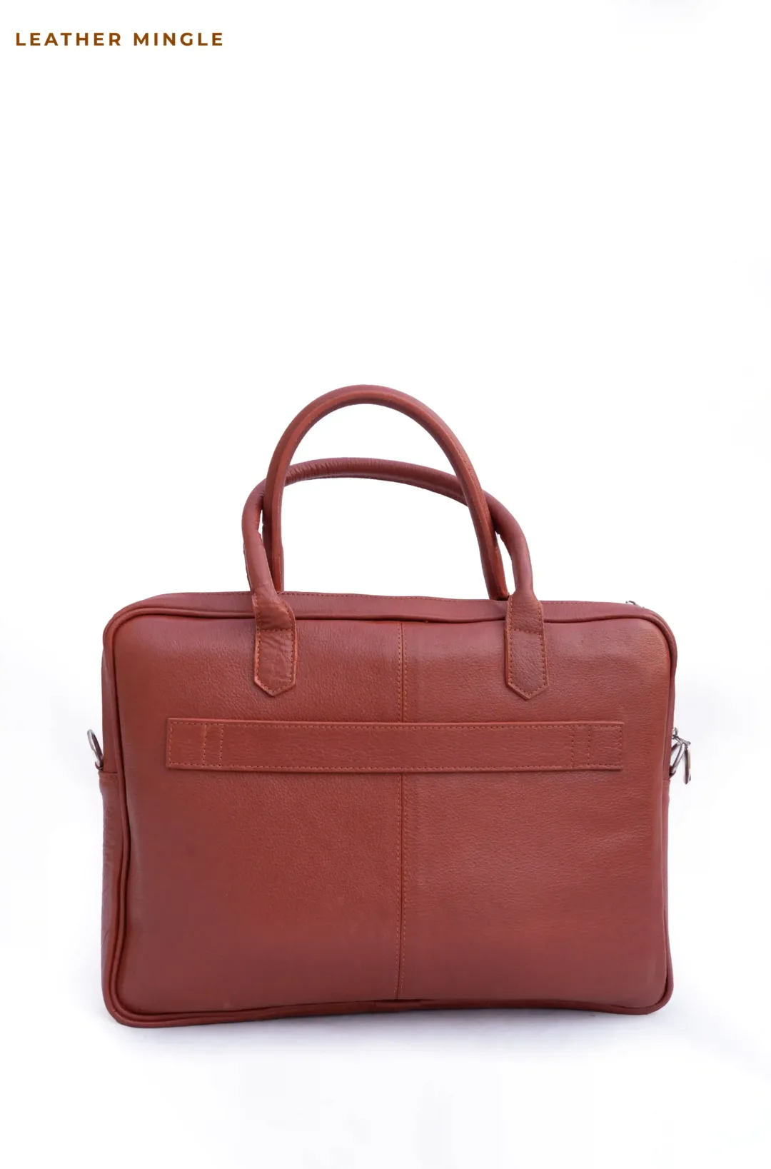 Unisex Copper Rust Leather Business Laptop Bag - Leather Mingle