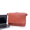 Unisex Copper Rust Leather Shoulder Laptop Bag -Leather Mingle