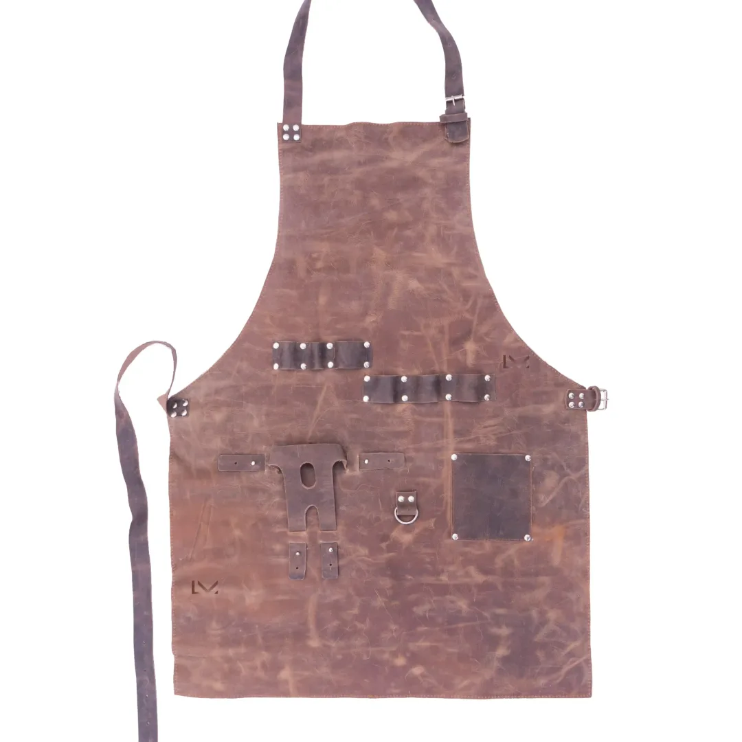 Brown Leather Apron- Leather Mingle