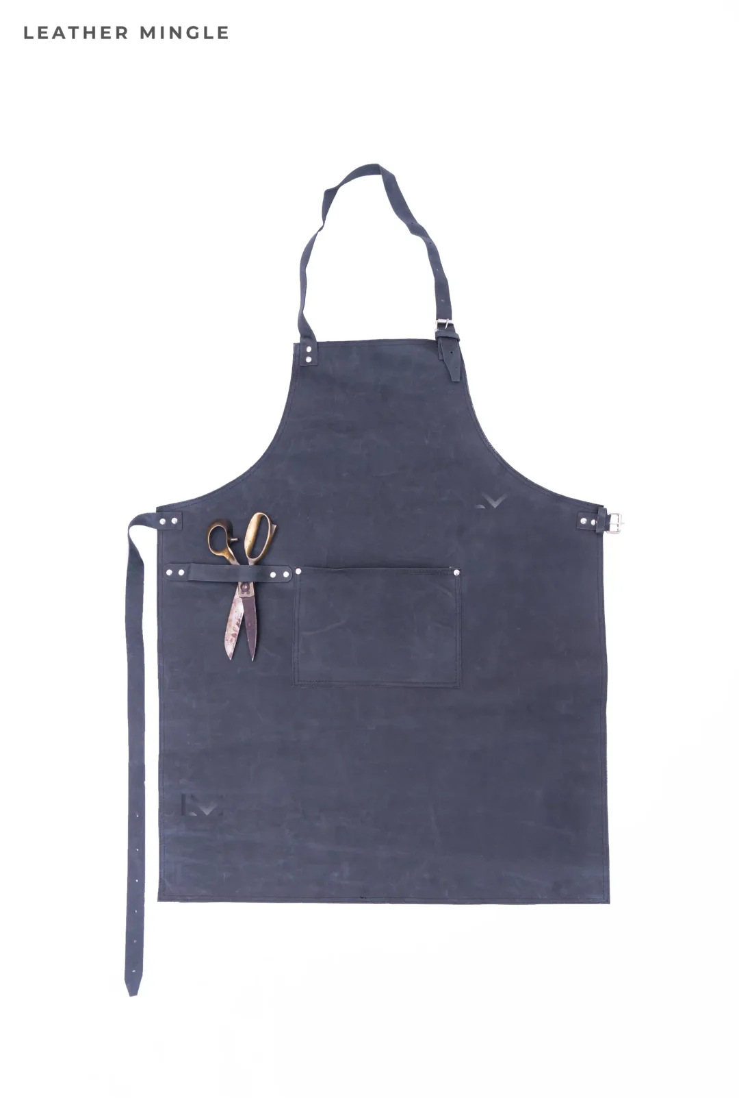 Blue Leather Apron- Leather Mingle