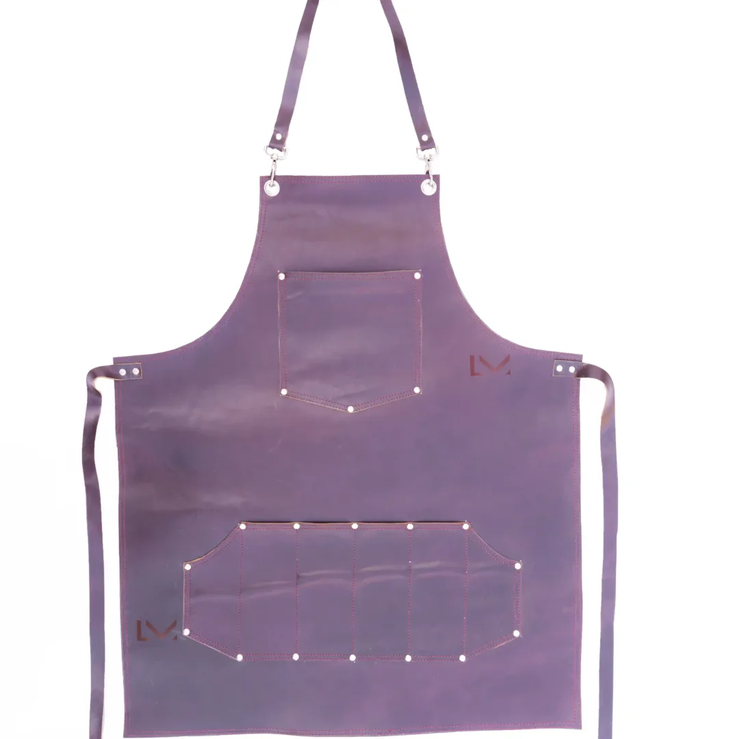 Purple Leather Apron- Leather Mingle