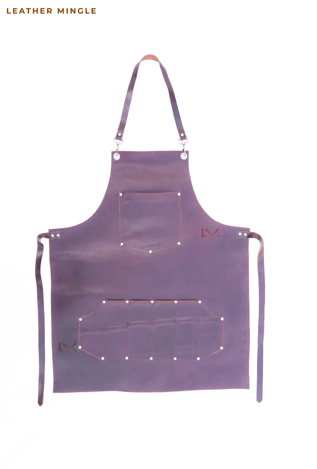 Purple Leather Apron- Leather Mingle