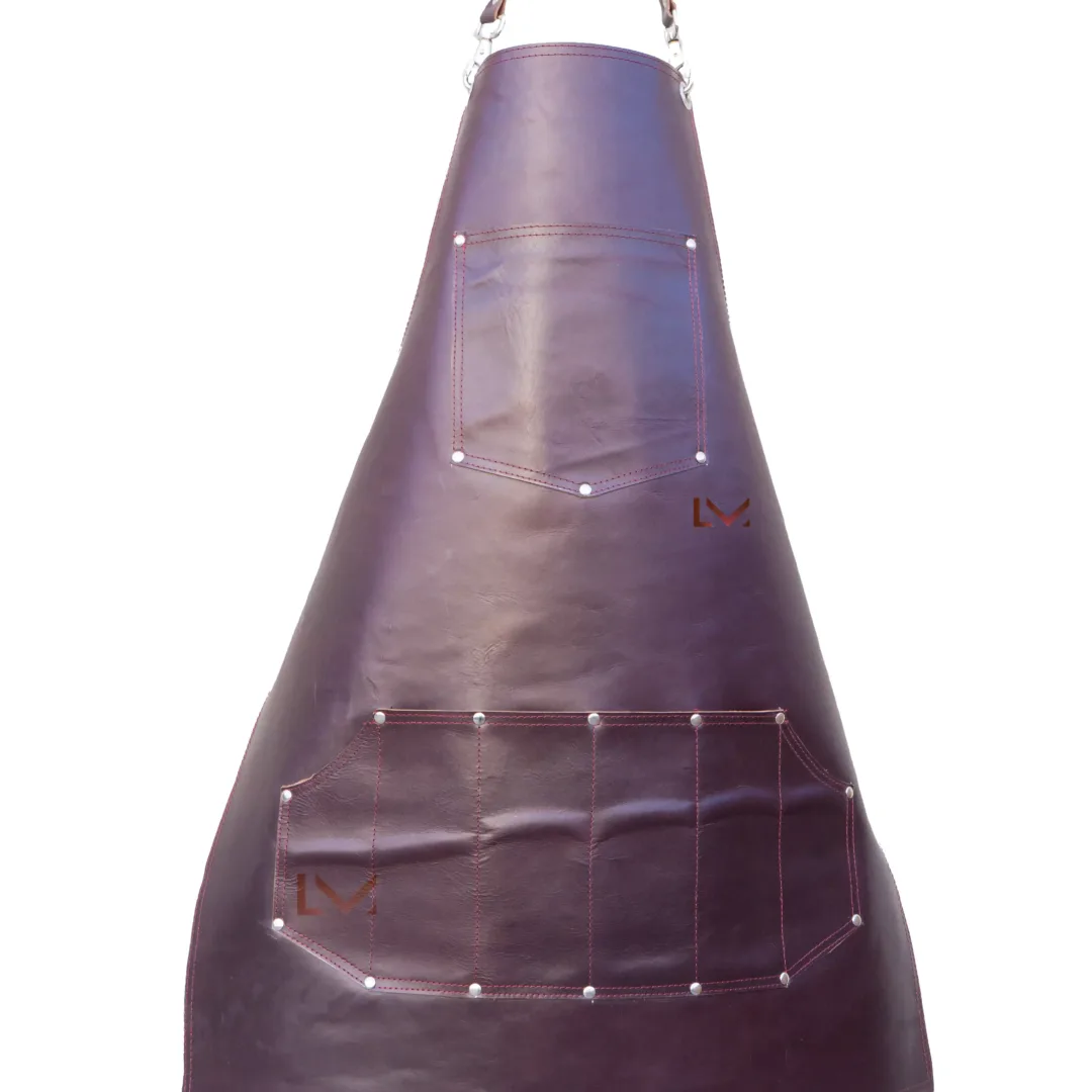 Purple Leather Apron- Leather Mingle