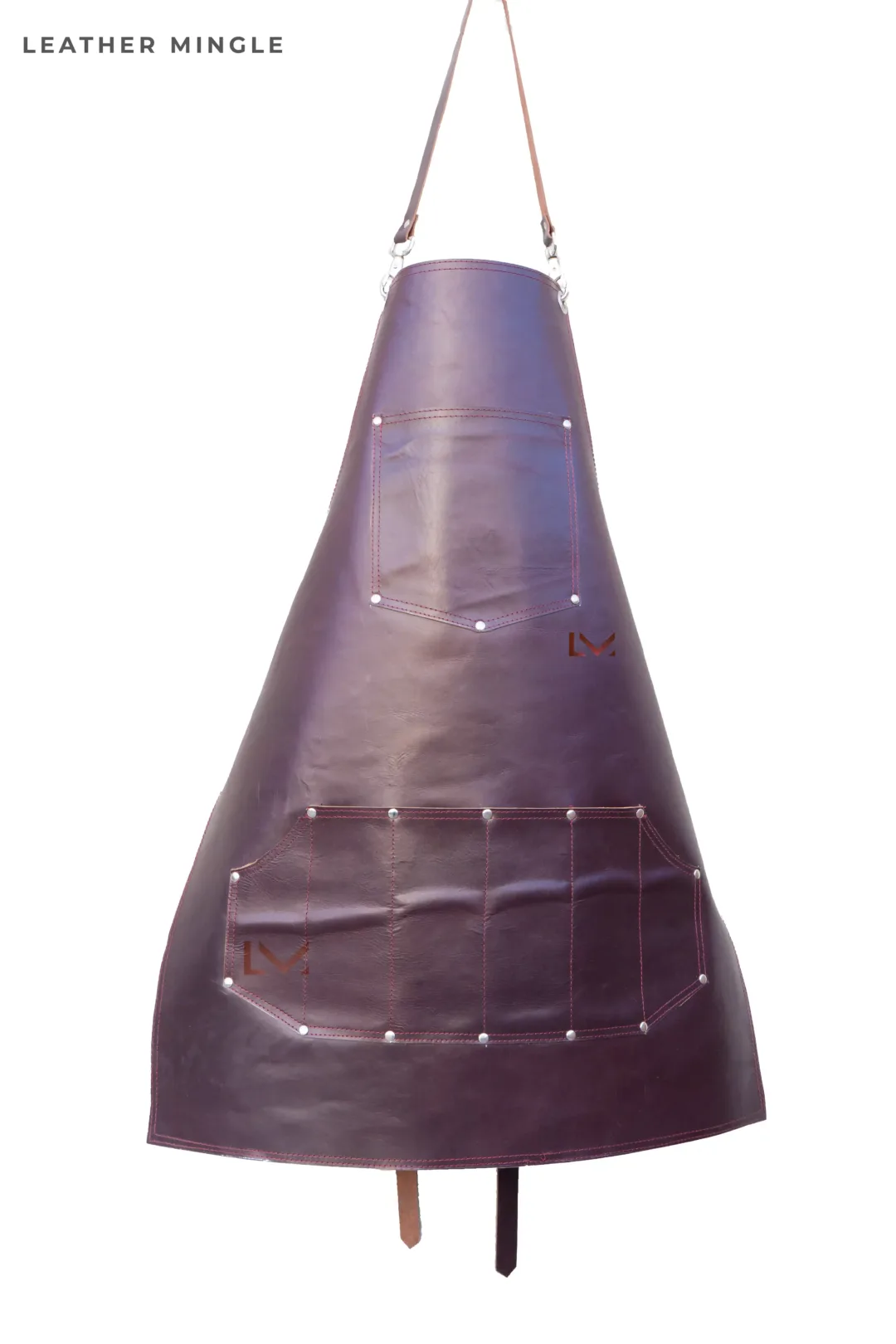 Purple Leather Apron- Leather Mingle