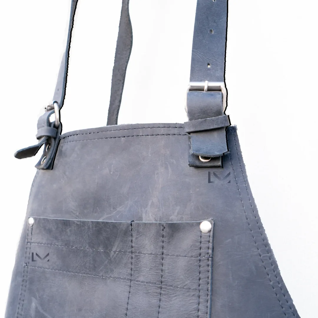 Dark Blue Leather Apron- Leather Mingle