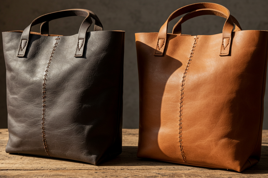 Leather Tote Bag- Leather Mingle