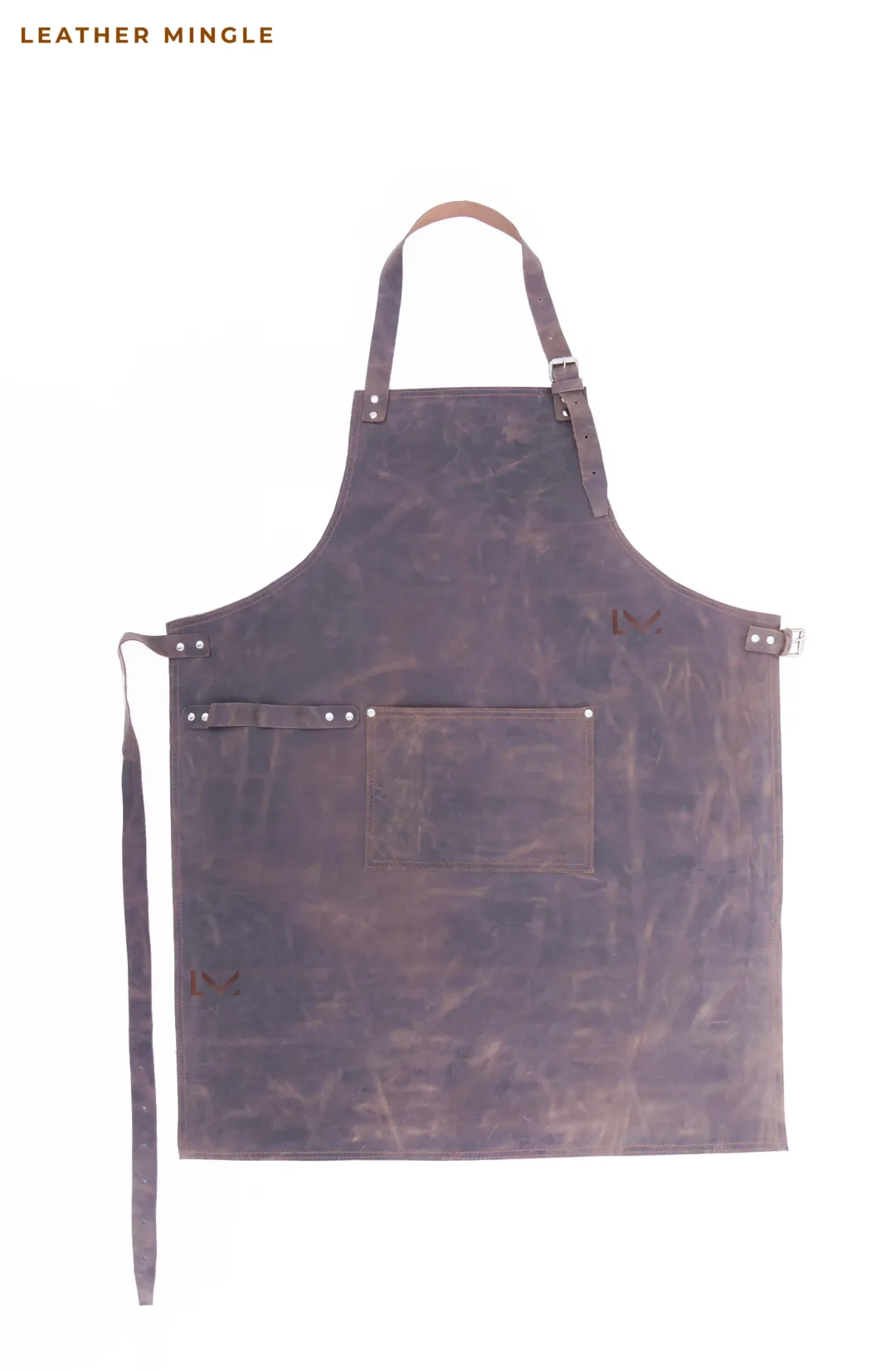 Dark Brown Leather Apron-Leather Mingle