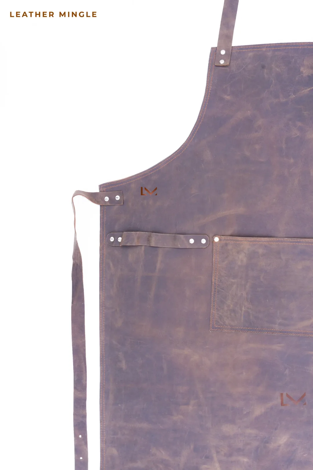 Dark Brown Leather Apron-Leather Mingle