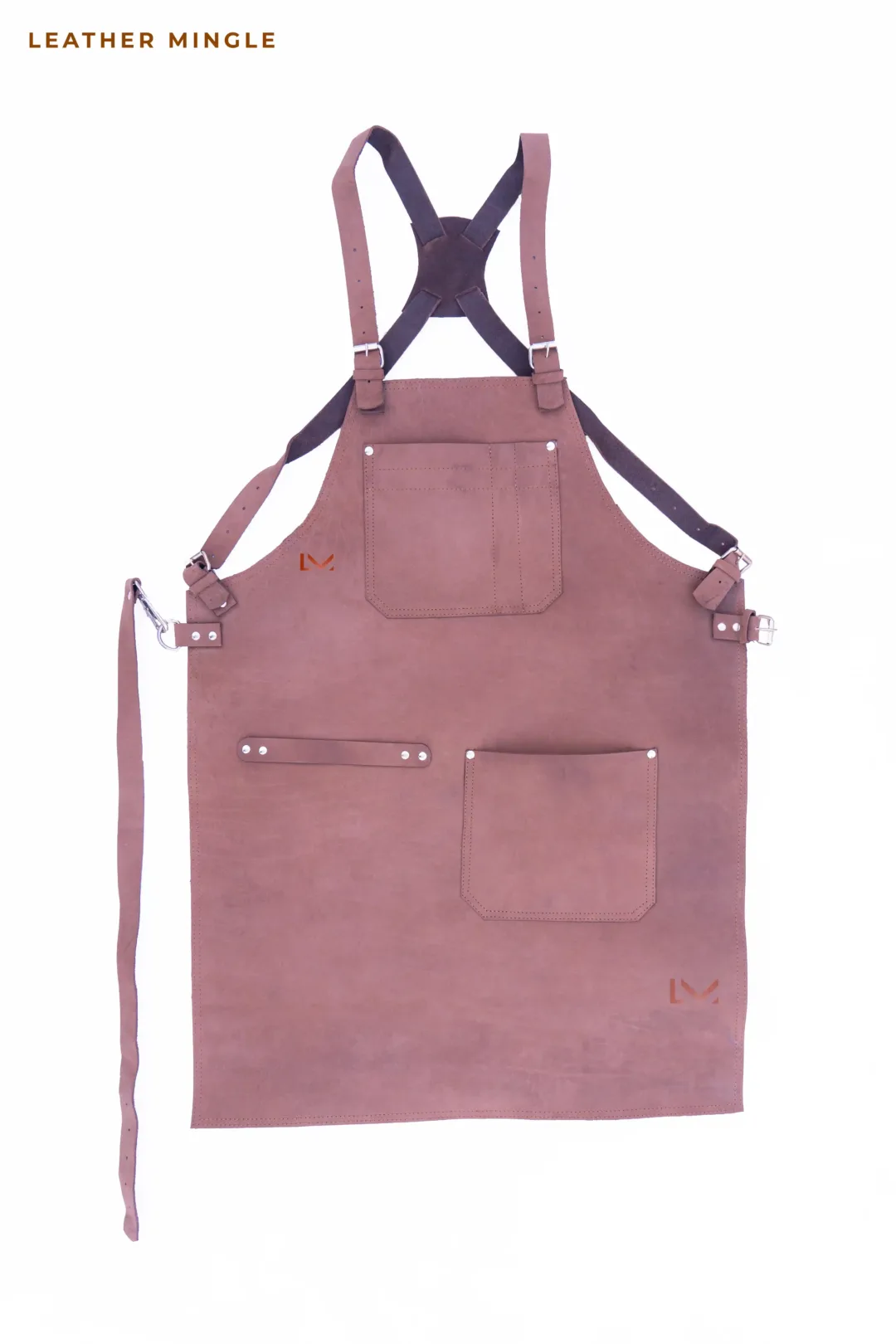 Brown Leather Apron- Leather Mingle