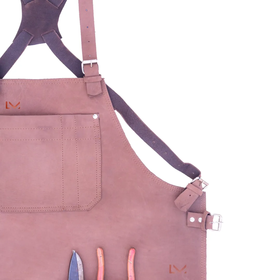 Brown Leather Apron- Leather Mingle