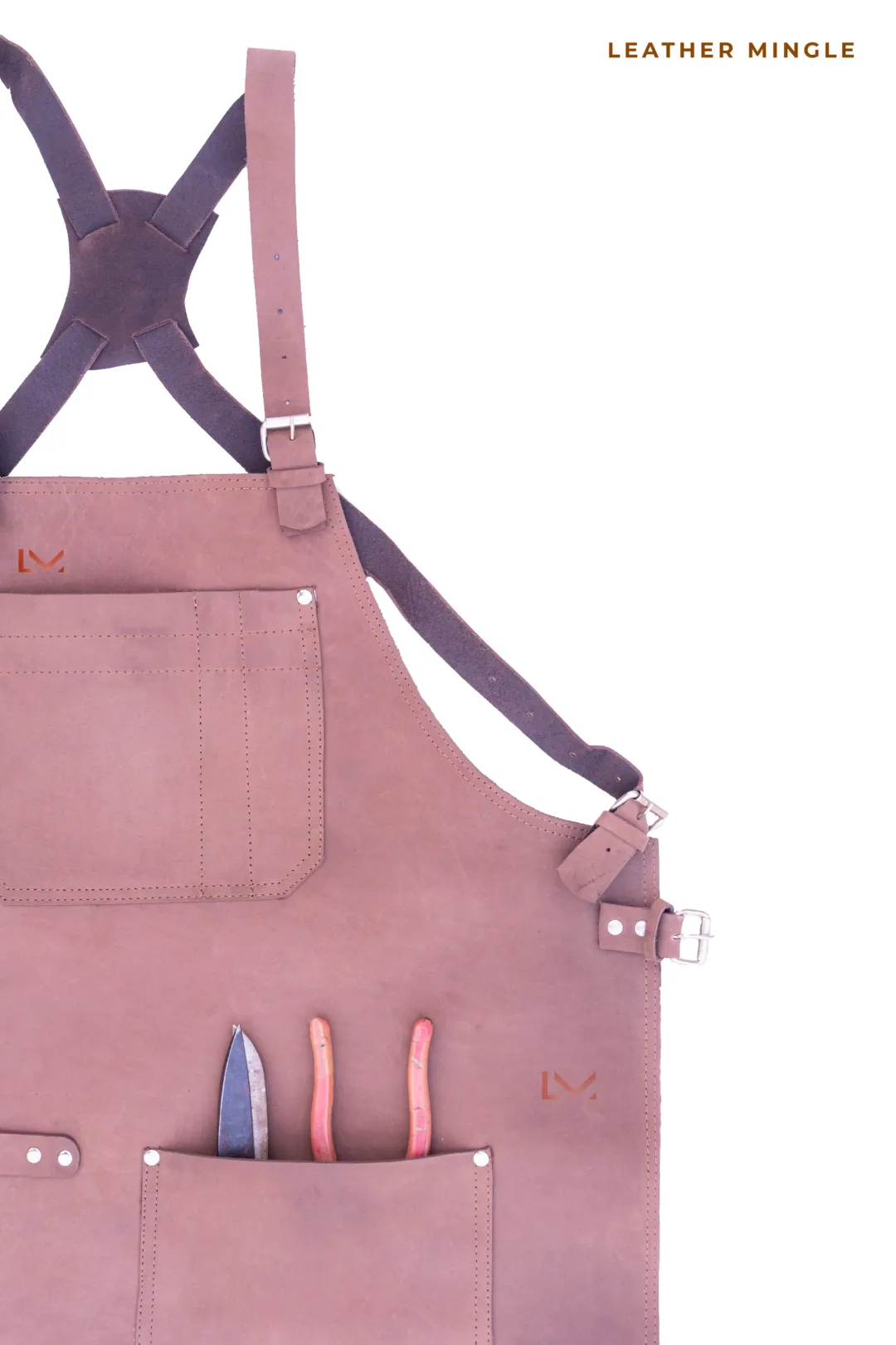 Brown Leather Apron- Leather Mingle