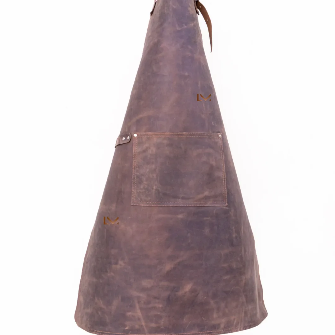 Dark Brown Leather Apron-Leather Mingle