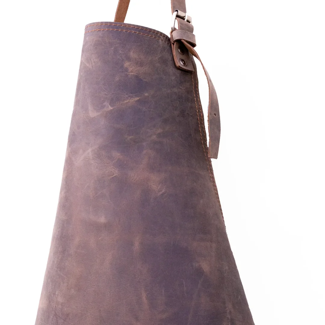 Dark Brown Leather Apron-Leather Mingle