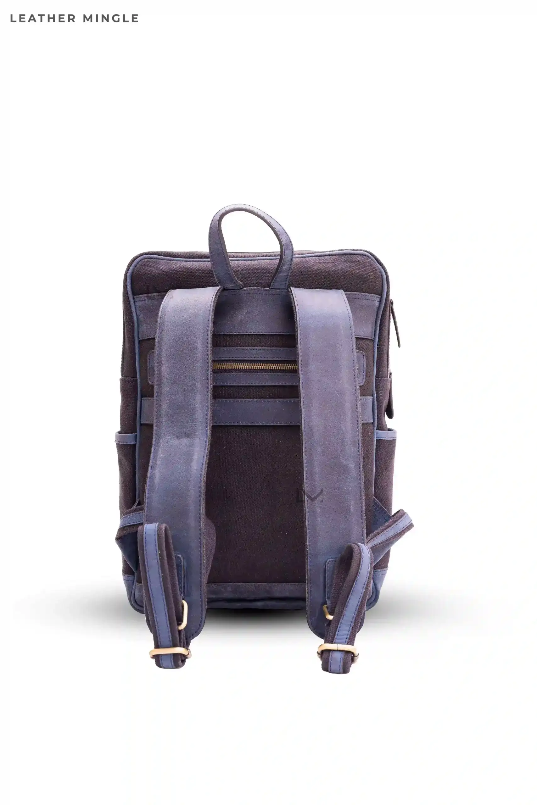 Unisex Navy & Black Urban Leather Backpack (3) Unisex Navy & Black Urban Leather Backpack