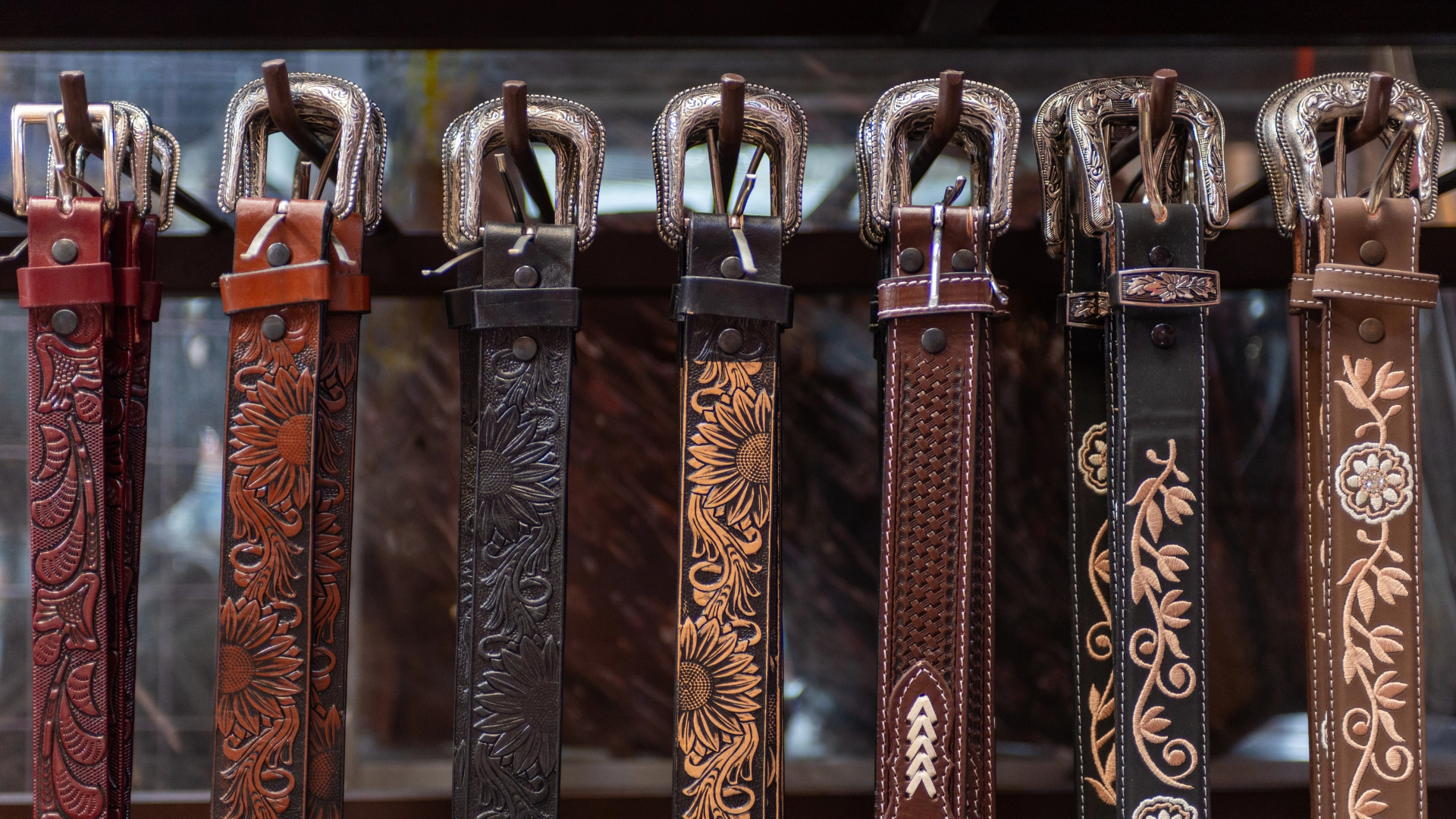 Western Tooled Leather Belt Guide - Leather Mingle